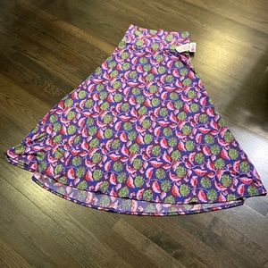 LuLaRoe Maxi Skirt M Medium Blue Pink Green Patterned NEW NWT